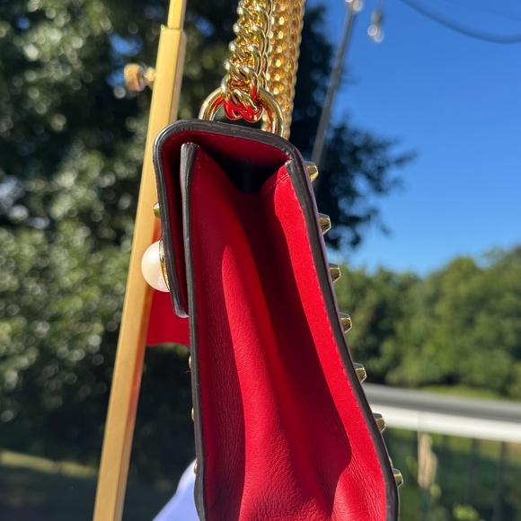 Gucci Padlock Red Studded Calfskin Shoulder Bag with COA - Picture 5 of 7